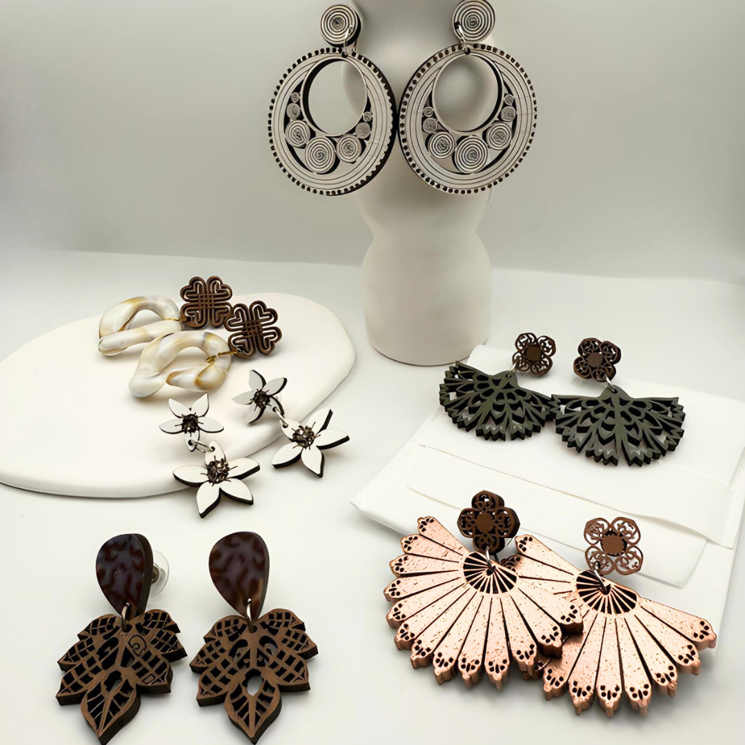 Pendientes artesanales de madera