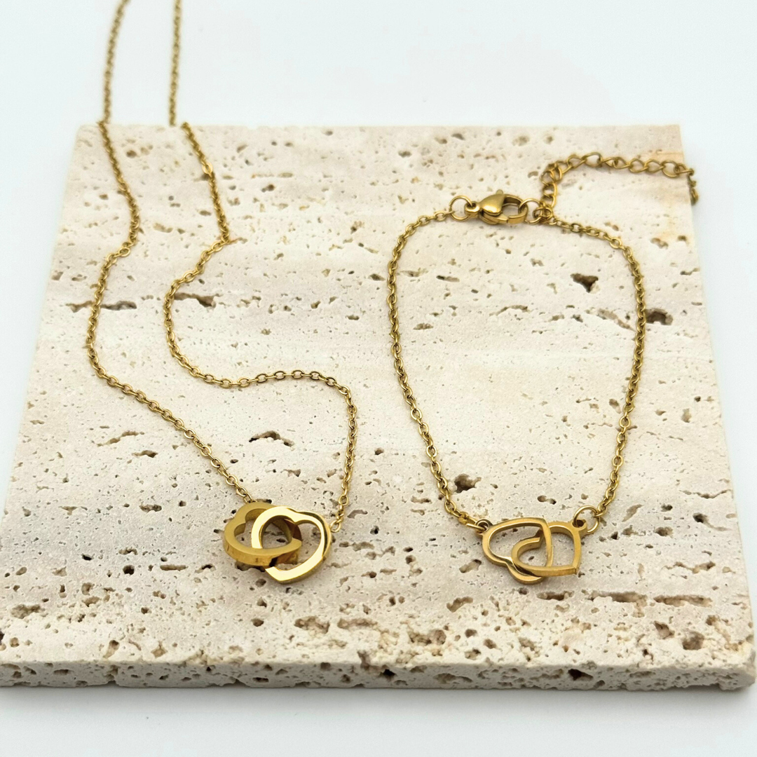 Collar Corazones + Pulsera regalo | Corazones que se comparten