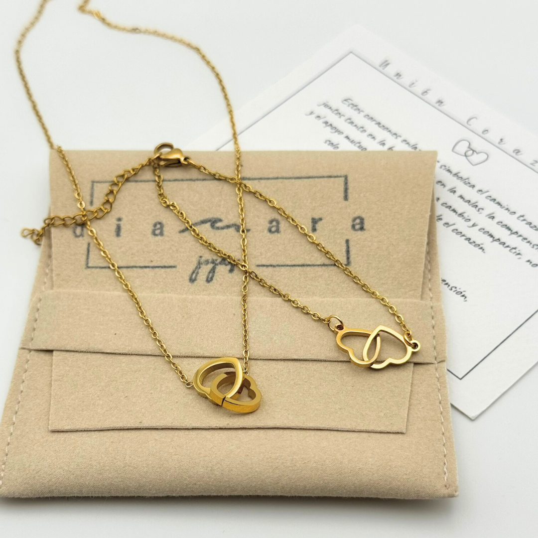 Collar Corazones + Pulsera regalo | Corazones que se comparten