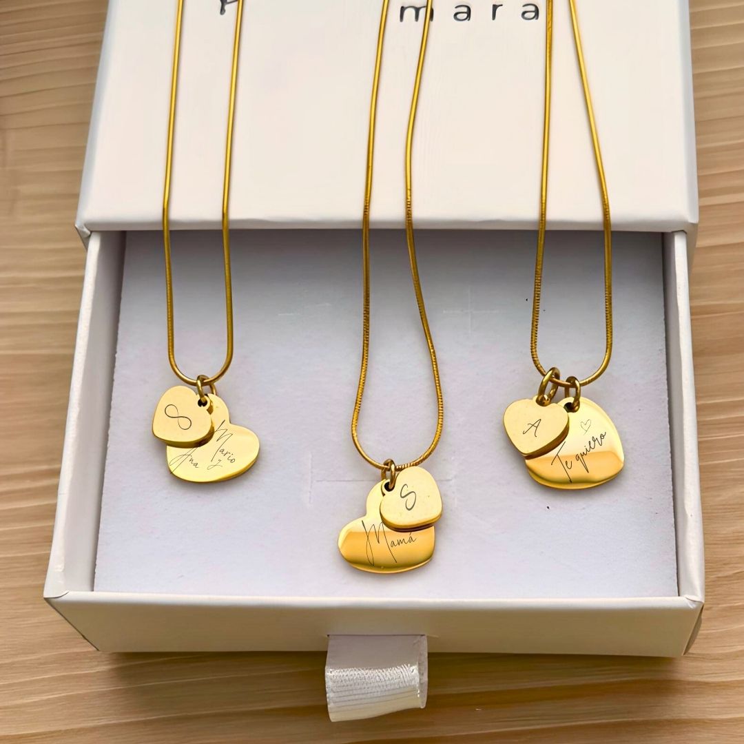 Collar Corazones Personalizados