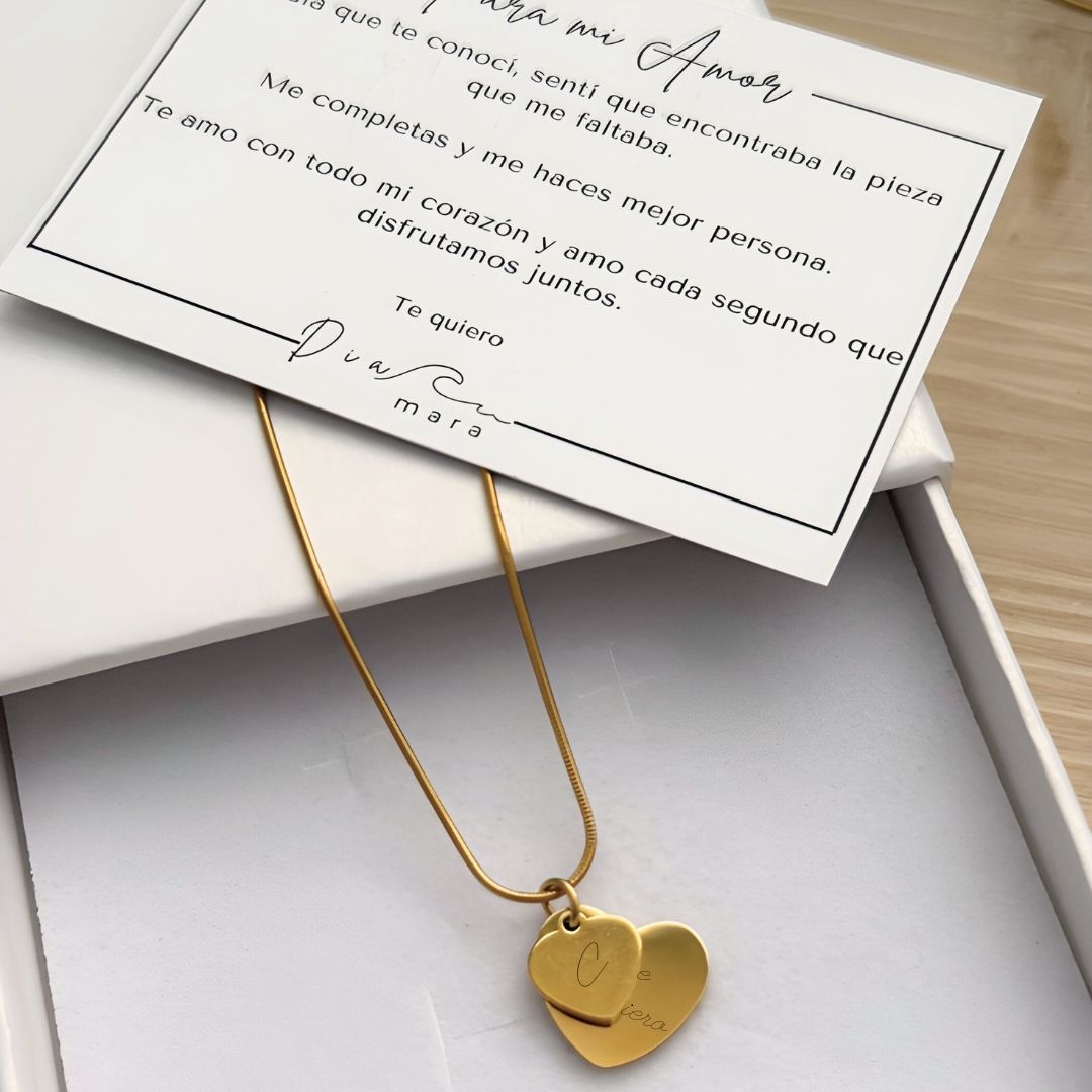 Collar Corazones Personalizados