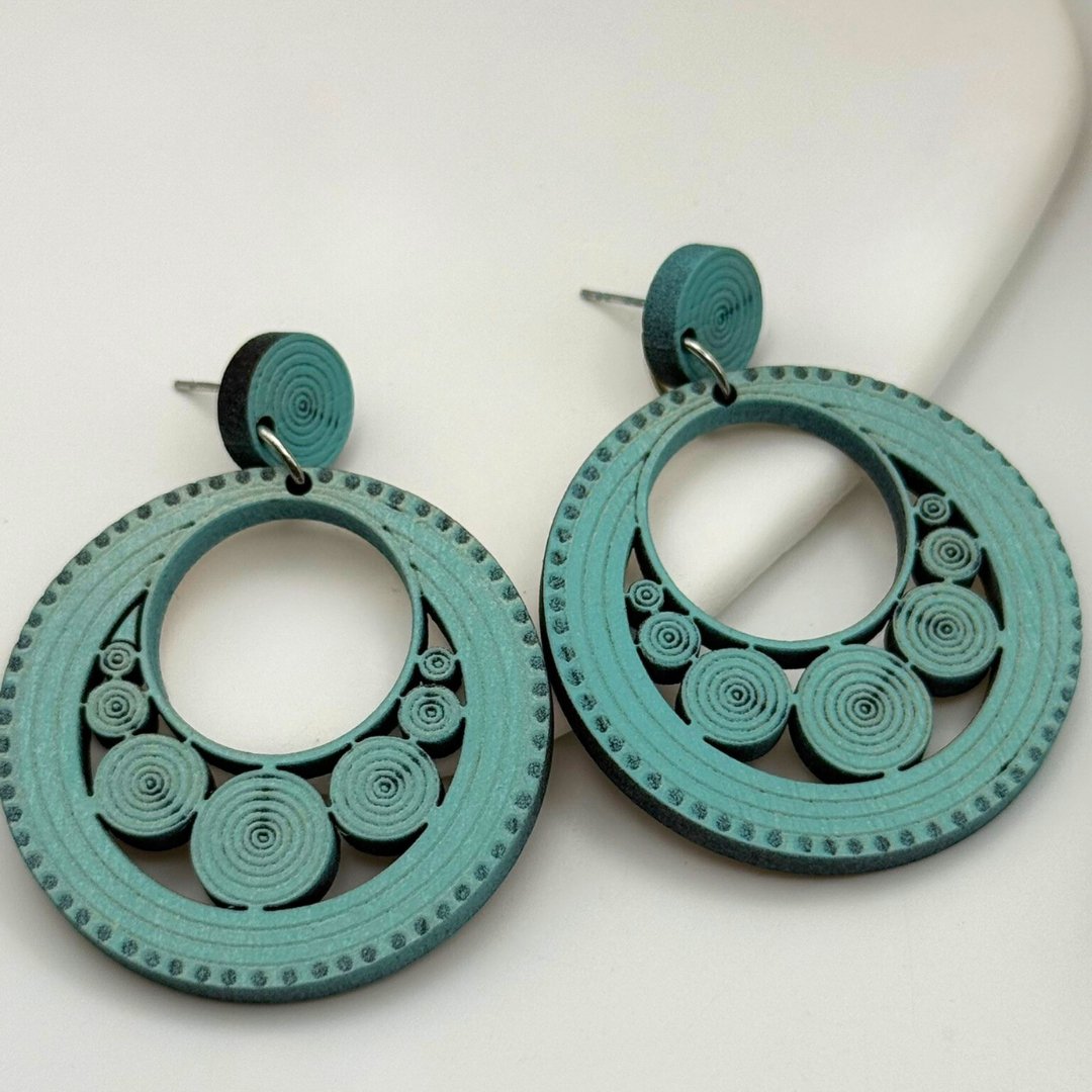 Pendientes Artesanales de madera - Aros