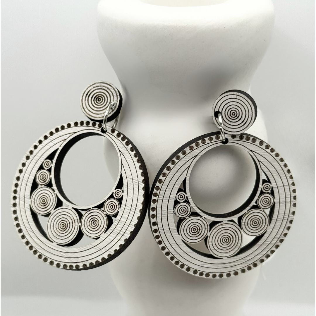 Pendientes Artesanales de madera - Aros