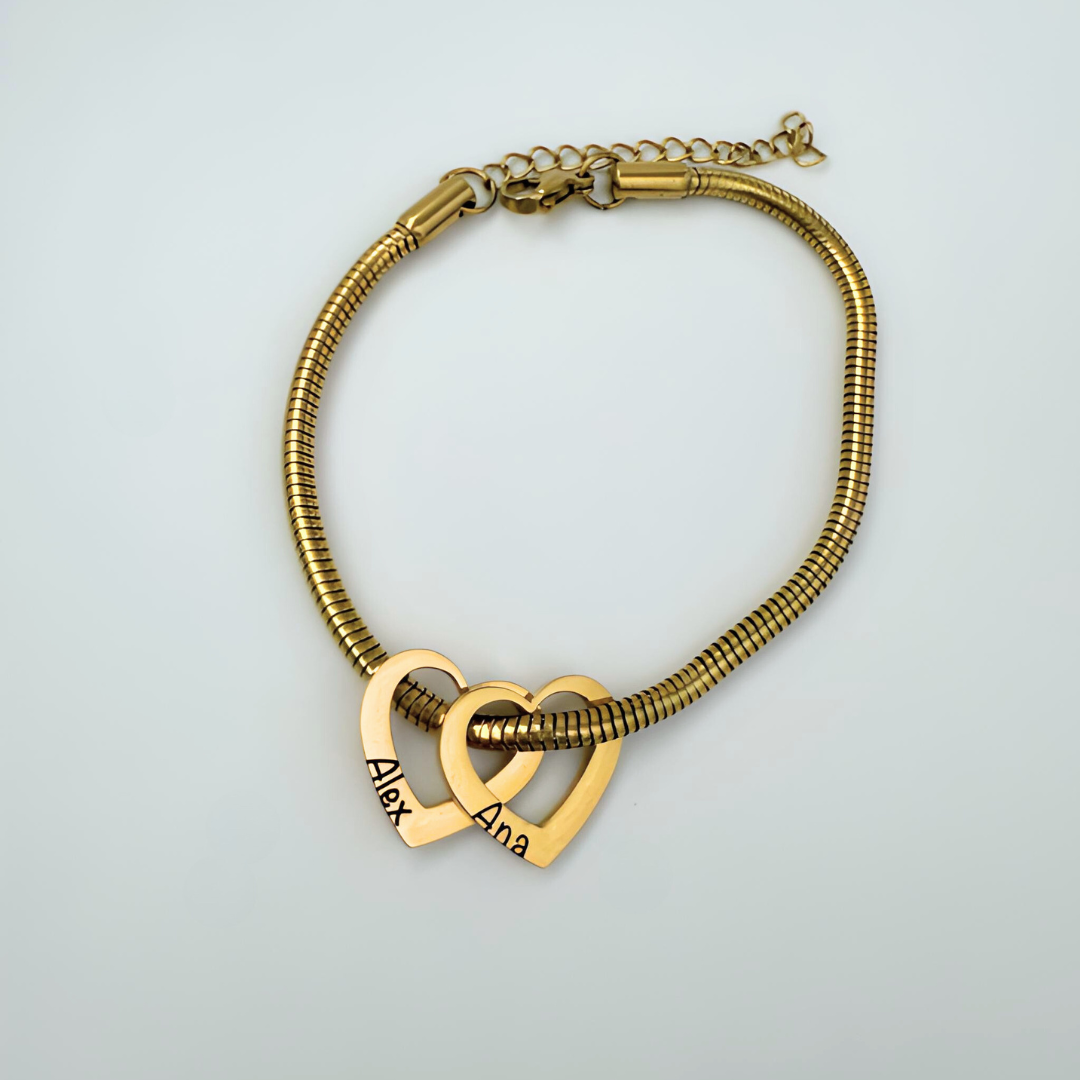 Pulsera Corazones Grabados