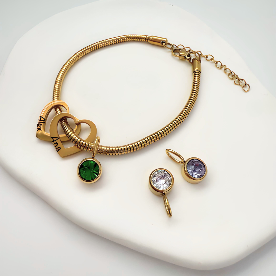 Pulsera Corazones Grabados