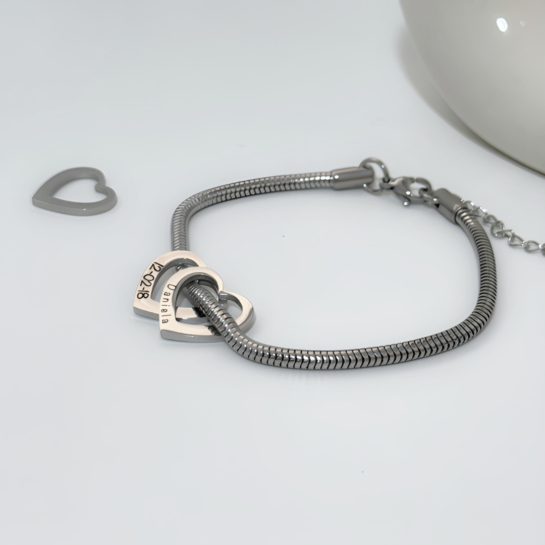 Pulsera Corazones Grabados