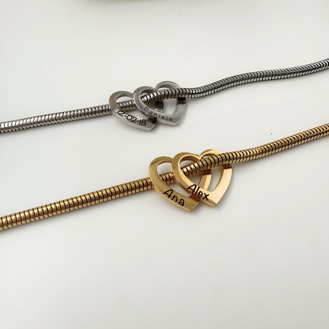 Pulsera Corazones Grabados