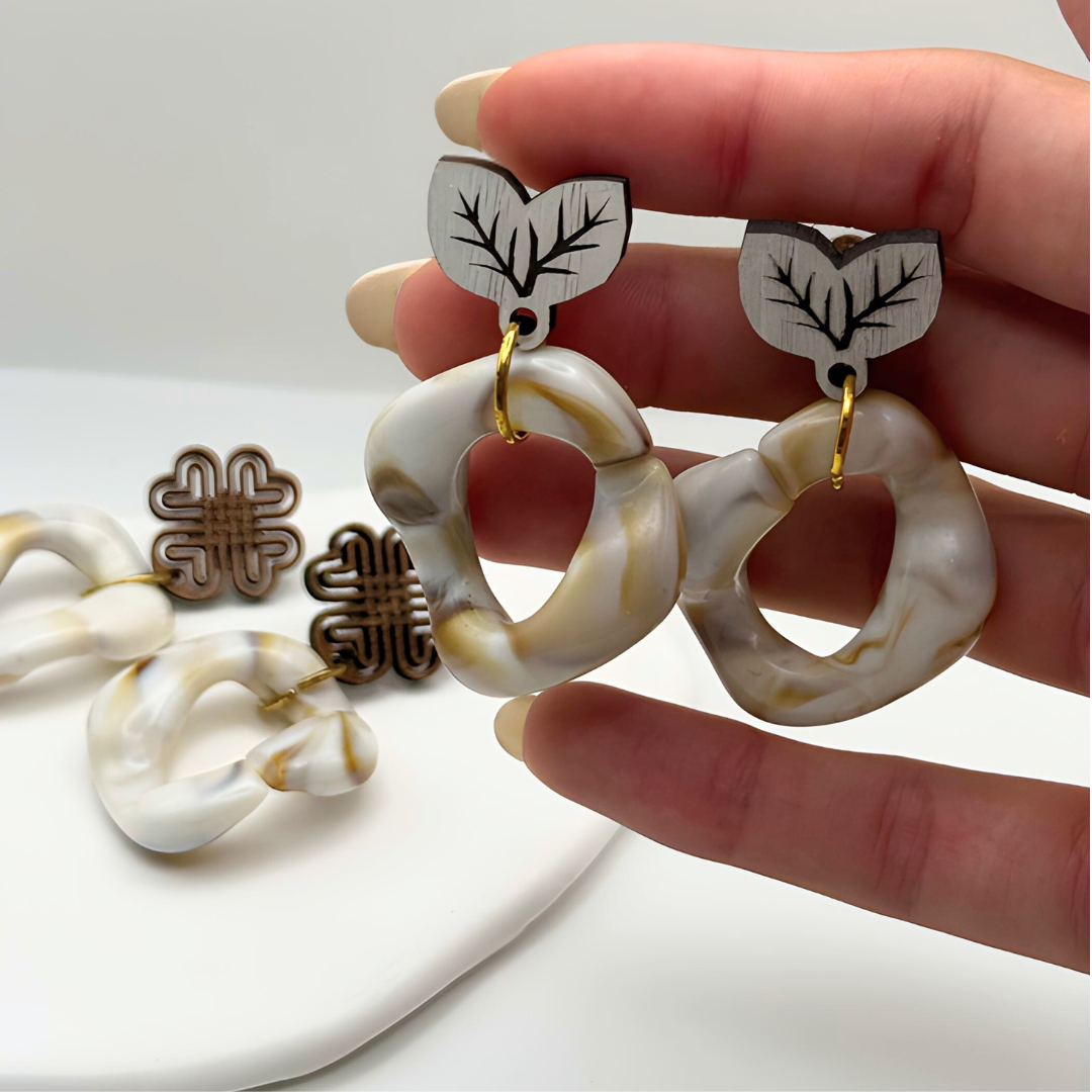 Pendientes Artesanales de madera