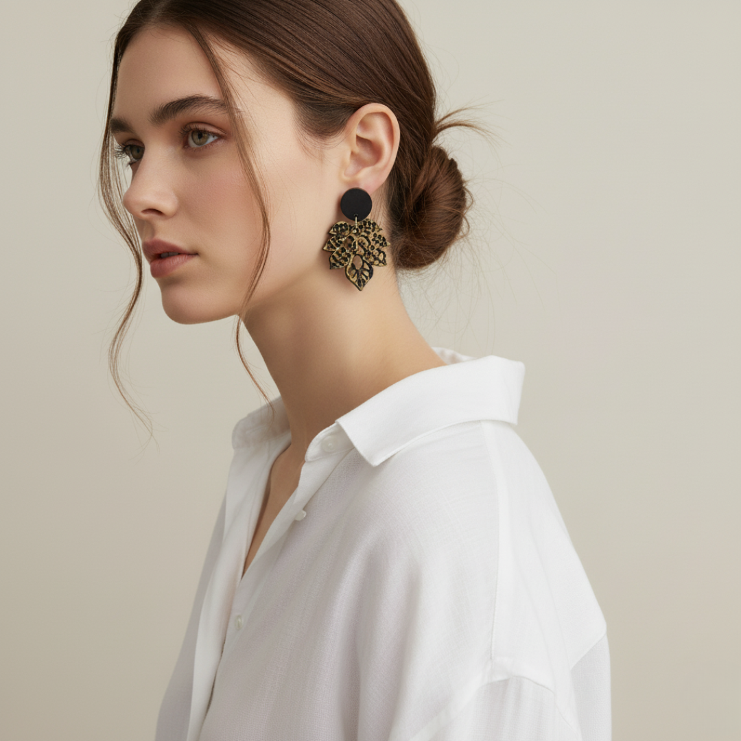 Pendientes Artesanales de madera - Hojas